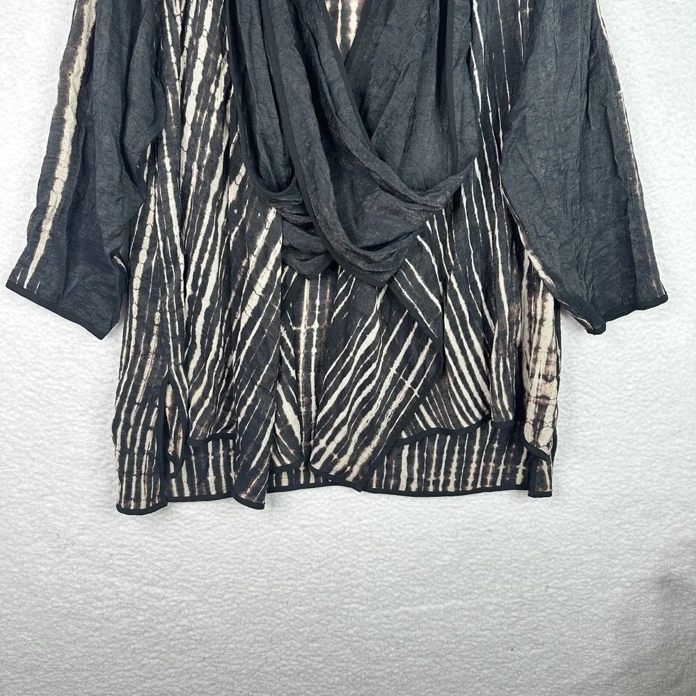HarvBella by Exotic Tie‎ Dye Convertible Drape Cardigan Boho Wrap Jacket - Picture 4 of 15